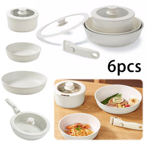 Premium Non-Toxic Porcelain coated Cookware Set — 6 Pieces