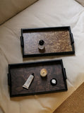 Solid Wood Decorative Serving Tray – Dark & Light Finish