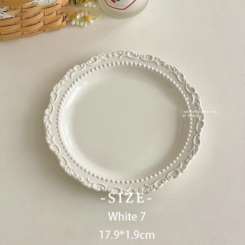 French Style Gentle Cream Ceramic Dessert Dishes