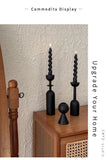 Geometric Black Wooden Candle Holder – Stylish & Highly Popular Room Accent