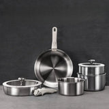 9pcs Stainless Steel Detachable Handle Cookware Pots and Pans Set