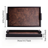 Solid Wood Decorative Serving Tray – Dark & Light Finish