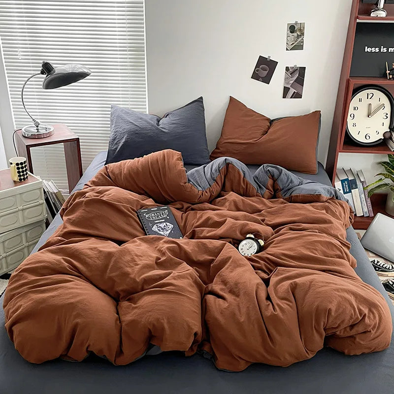 Luxury 100% Pure Linen-Cotton Twill Bed Sheet Set with Duvet Cover & Pillowcases – Soft, Durable, Breathable WHIMSICAL HOME OF CREATIONS