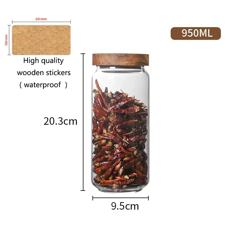 Modern Retro Glass Canister Set's with Airtight Wooden Lids
