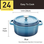 Enamel Cast Iron Stew Pot – Triple Water-Locking Design WHIMSICAL HOME OF CREATIONS