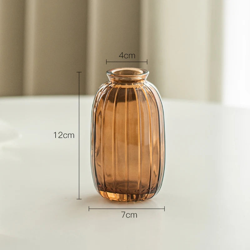 Modern Retro/ Vintage Mini Vases – Transparent & Colourful