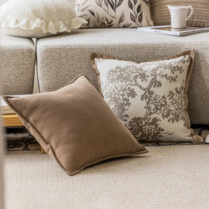 French Luxury Vintage-Inspired Floral Pillow Covers – Elegant Brown Earthy Undertones 45X45cm