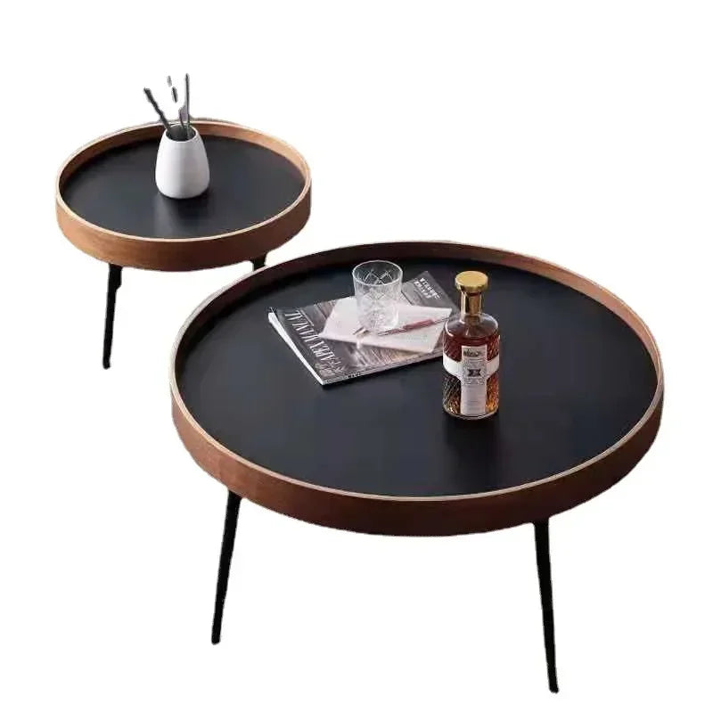 Wooden Modern Round Luxury Center Table Furniture with Mini End Table