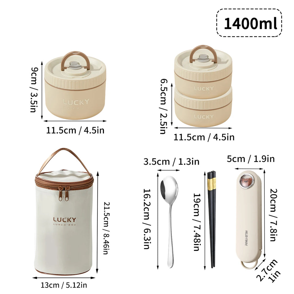 Portable Thermal 304 Stainless Steel Food Containers – Stackable & long term Insulated Microwave Safe