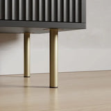 Extra Wide Retro Ribbed Sideboard with Gold Accents