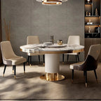 Luxury Round Marble Dining Table with Gold Frame 6-10 people WHIMSICAL HOME OF CREATIONS