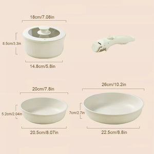 Premium Non-Toxic Porcelain coated Cookware Set — 6 Pieces