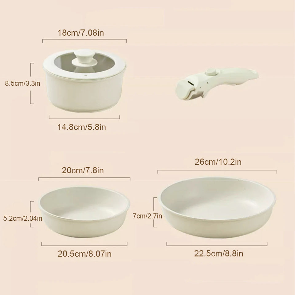 Premium Non-Toxic Porcelain coated Cookware Set — 6 Pieces