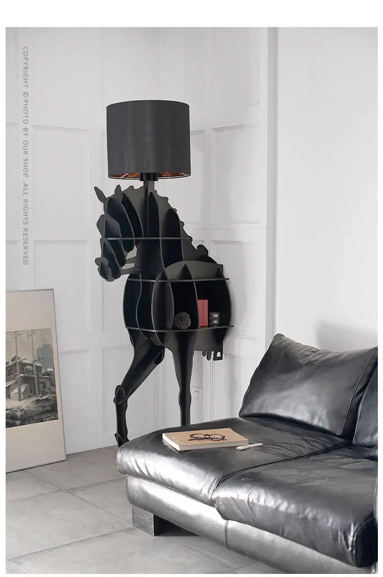 Luxury Horse Statue Wall Shelf – Artistic Wall-Mounted Display Storage