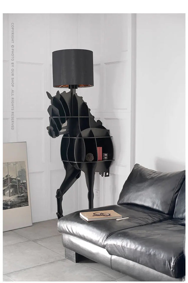 Luxury Horse Statue Wall-Mounted Display Shelf