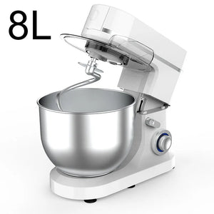 10L Chef Stainless Steel Electric Mixer – 1500W High Power with 6L Bowl & Splash-Proof Cover