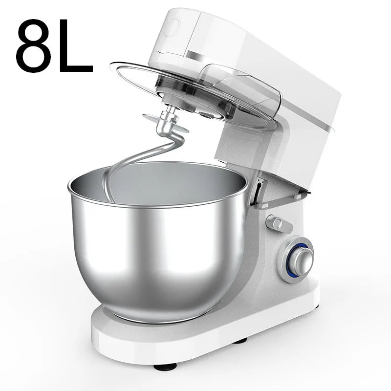 10L Chef Stainless Steel Electric Mixer – 1500W High Power with 6L Bowl & Splash-Proof Cover