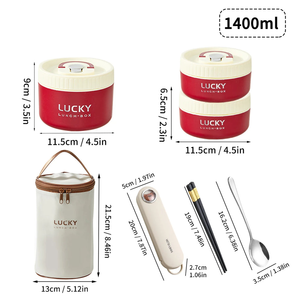 Portable Thermal 304 Stainless Steel Food Containers – Stackable & long term Insulated Microwave Safe