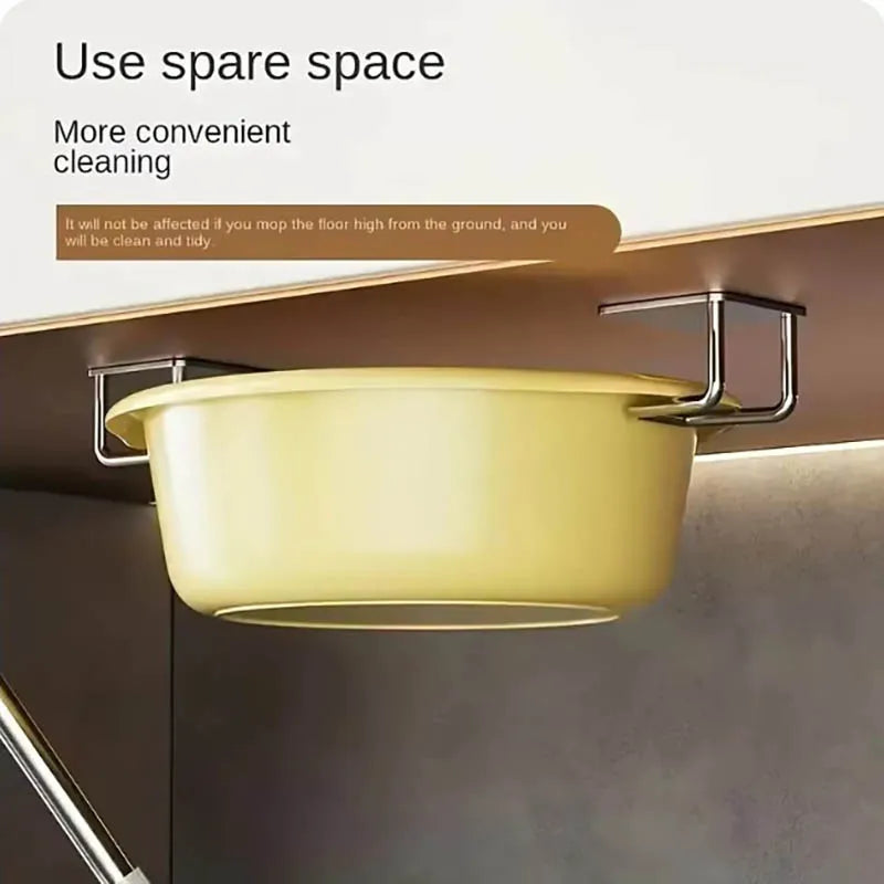 4Pcs Kitchen Storage Rack, Punching-free Wall Under Cabinet
