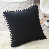 Velvet Cushioncover pillowslip with Ball Soft Decorative Cushion Home Decor for Sofa Set