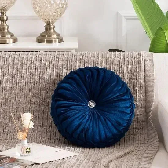 Plush Round Vintage Velvet Decorative Pillows – Vibrant Colours & Classic Charm