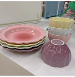 French Retro Glossy Enamel Floral Dinnerware – Timeless Summer Elegance