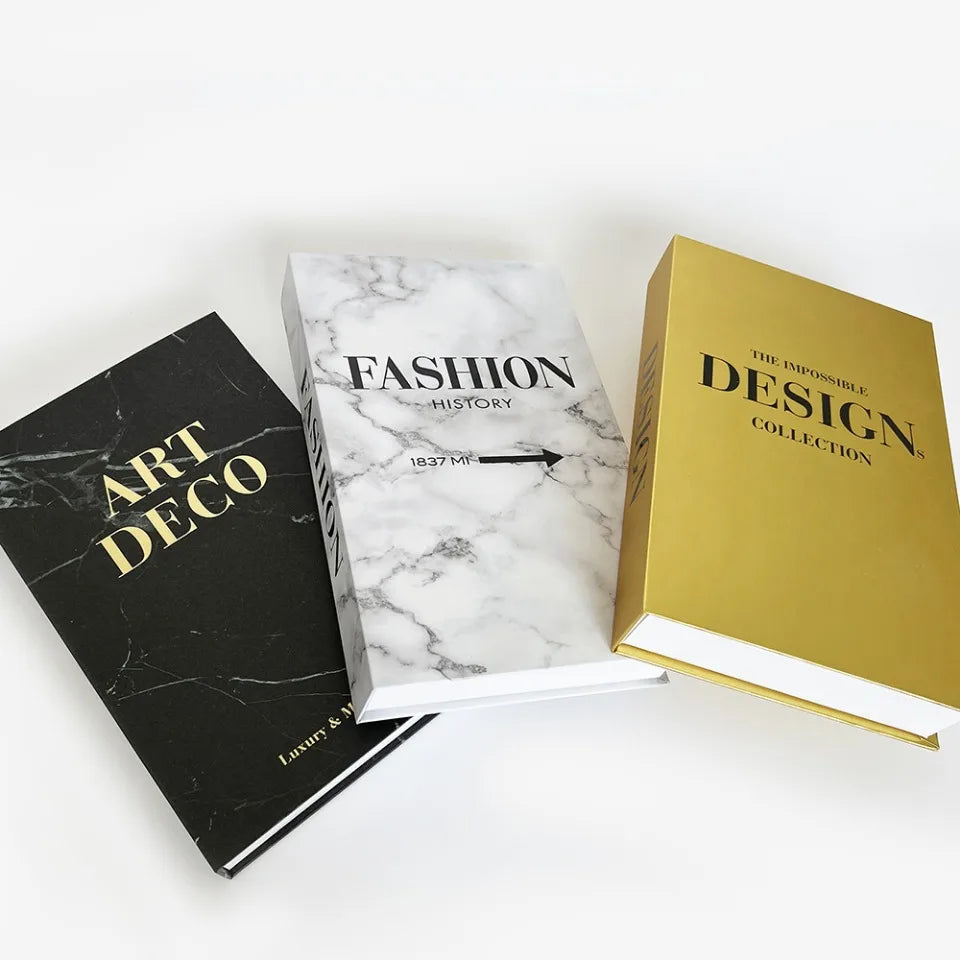 Fashion Fake Books Decoration & Storage Box – Glamour & Sophistication in 3 Variations