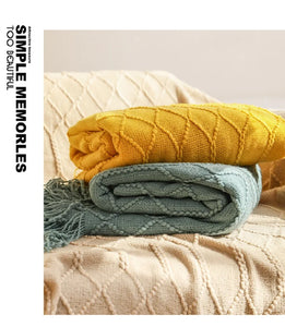 Bohemian/ Country Knitted Weave Blanket Throw –in various colors and sizes