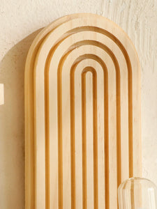 Geometric Wall Mounted Wooden  Shelves Natural Wood Finish