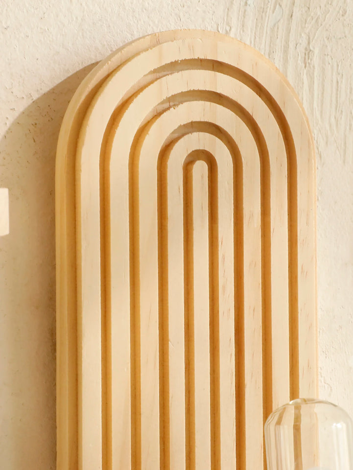 Geometric Wall Mounted Wooden  Shelves Natural Wood Finish