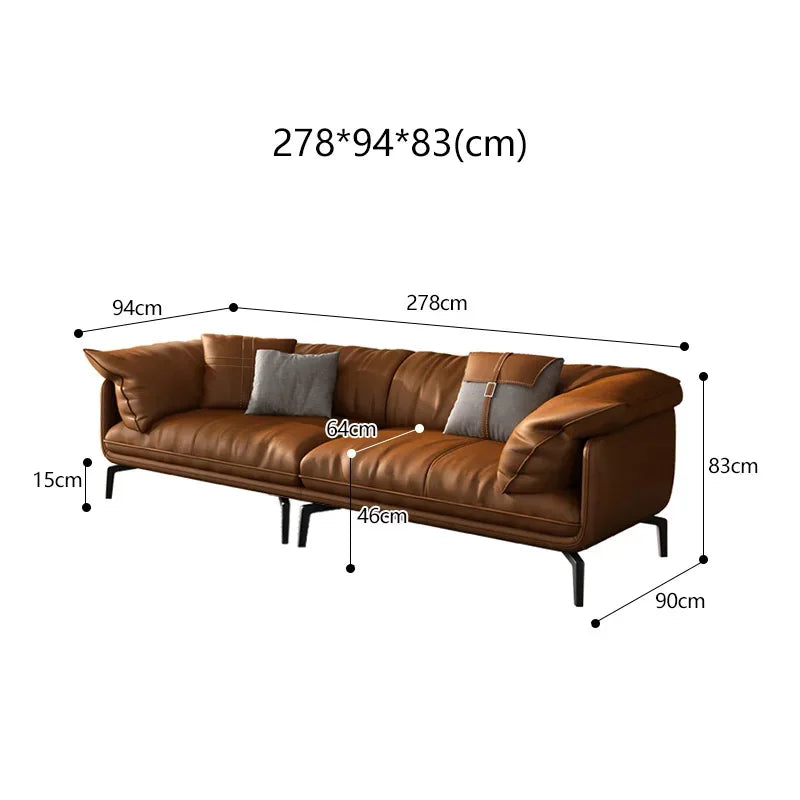 Luxe Leather Statement Sofa – Timeless Elegance and comfort in Every Detail