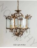American Retro Style Dining Room Chandelier French Candle Crystal Pendant Lights For Bedroom Living LED Lighting Lamp Home Decor