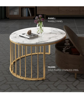 2-Piece Round Coffee Table – Mid-Century Modern Elegance
