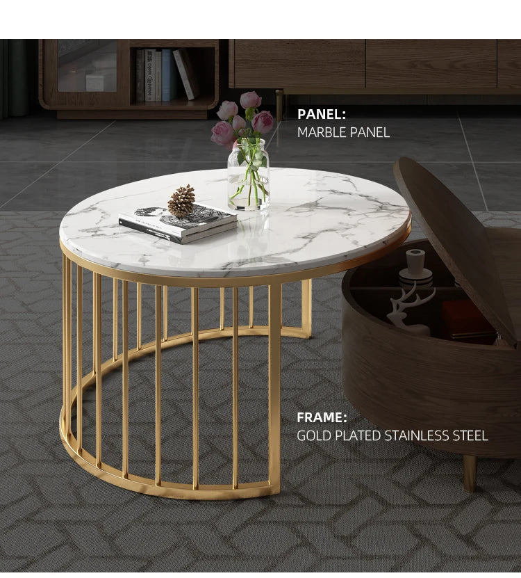 2-Piece Round Coffee Table – Mid-Century Modern Elegance