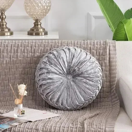 Plush Round Vintage Velvet Decorative Pillows – Vibrant Colours & Classic Charm