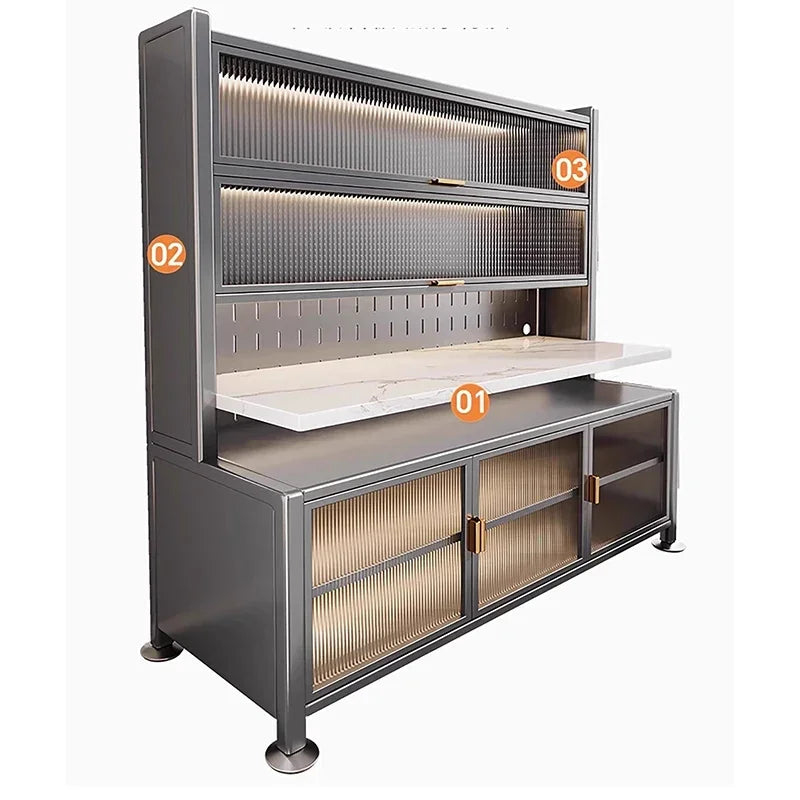 Luxury Rock Slab Kitchen Buffet & Sideboard Display