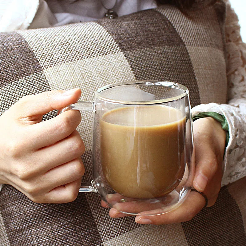 Premium Double Wall Glass Coffee Cups – Heat & Cold Resistant