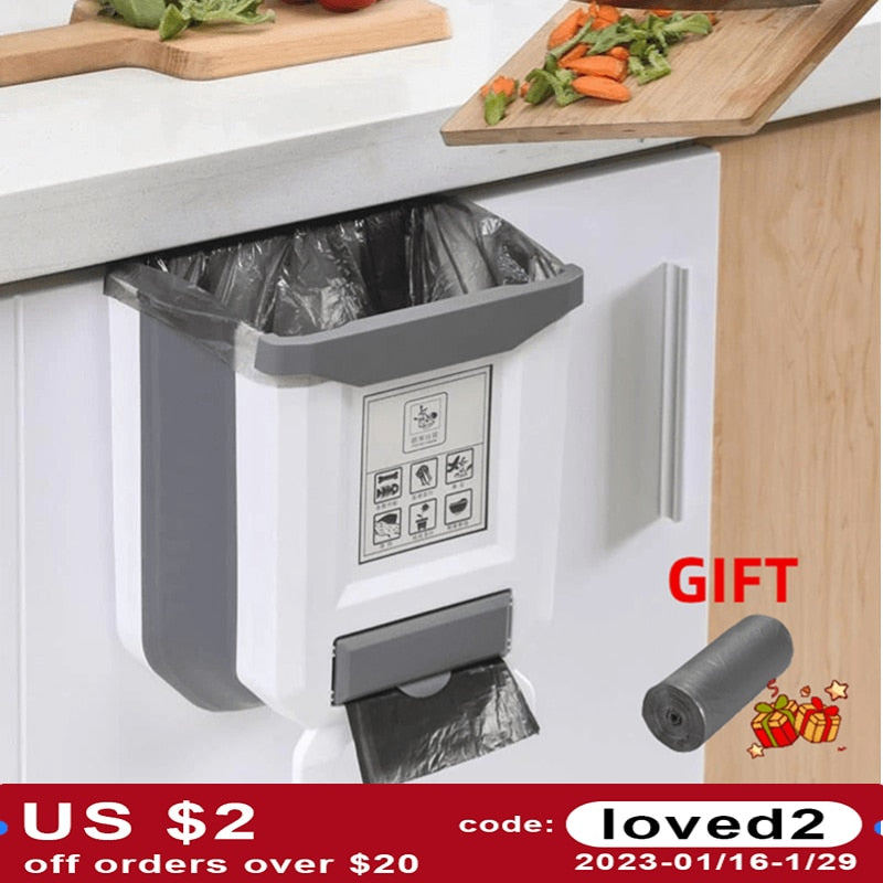 Collapsible Hanging Kitchen Trash Bin – Space-Saving & Versatile Design