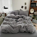 Luxury 100% Pure Linen-Cotton Twill Bed Sheet Set with Duvet Cover & Pillowcases – Soft, Durable, Breathable WHIMSICAL HOME OF CREATIONS