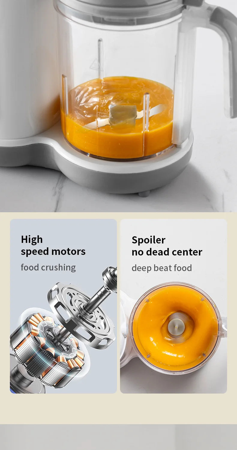 Multi-Functional Baby Food Maker – Steamer, Puree Blender & Milk Warmer with Temperature Display WHIMSICAL HOME OF CREATIONS