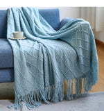 Bohemian/ Country Knitted Weave Blanket Throw –in various colors and sizes