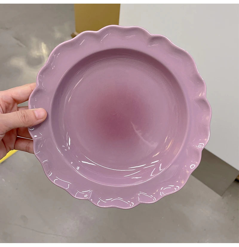 French Retro Glossy Enamel Floral Dinnerware – Timeless Summer Elegance