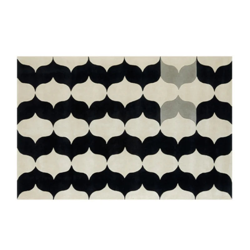 French Retro Art Deco Minimalist Plush Area Rug
