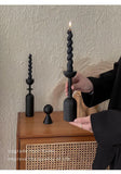 Geometric Black Wooden Candle Holder – Stylish & Highly Popular Room Accent