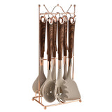 8-Piece Heat-Resistant Silicone Kitchenware Set with Storage Rack