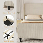 Luukse Franse Provinsiale Vlerkrug Gestoffeerde Bed – Tydlose Hedendaagse Elegansie met USB-poort en Voetbord