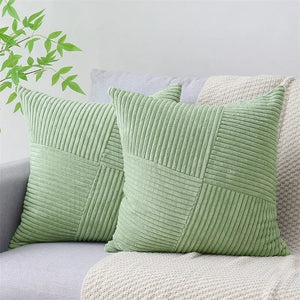 Luxurious Velvet Corduroy Patchwork Pillow Covers – 45x45cm