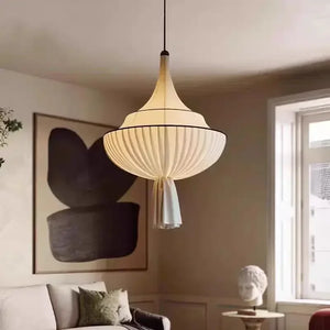 Absolute Luxury Vintage European Fabric Pendant Chandelier