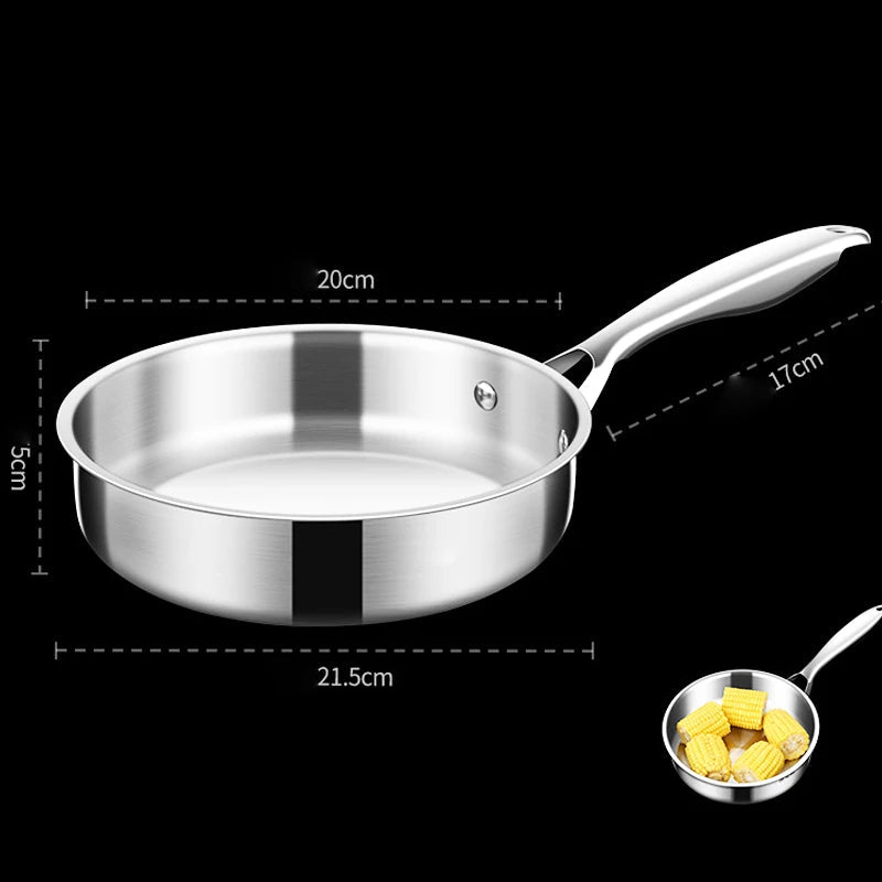 316 Stainless Steel Frying Pan 20 cm – Non-Stick Multi-Layer Cookware for Home & Professional Chefs WHIMSICAL HOME OF CREATIONS