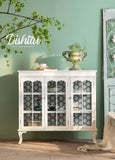 French Distressed Glass Cabinet – A Fusion of Charm & Sophistication
